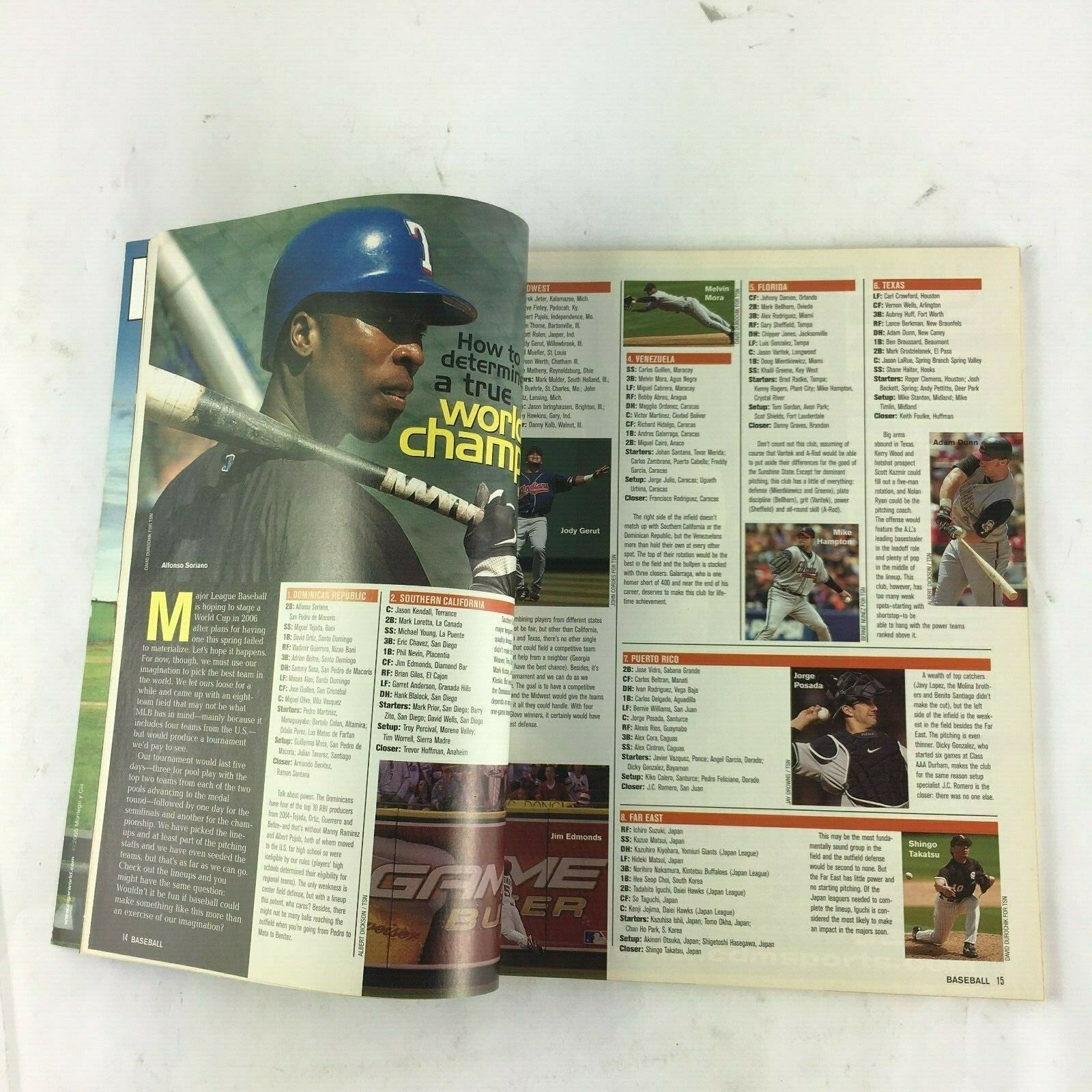 July 2004 Sporting News Magazine Heavenly days Guerrero and AngelsPadres D-Backs