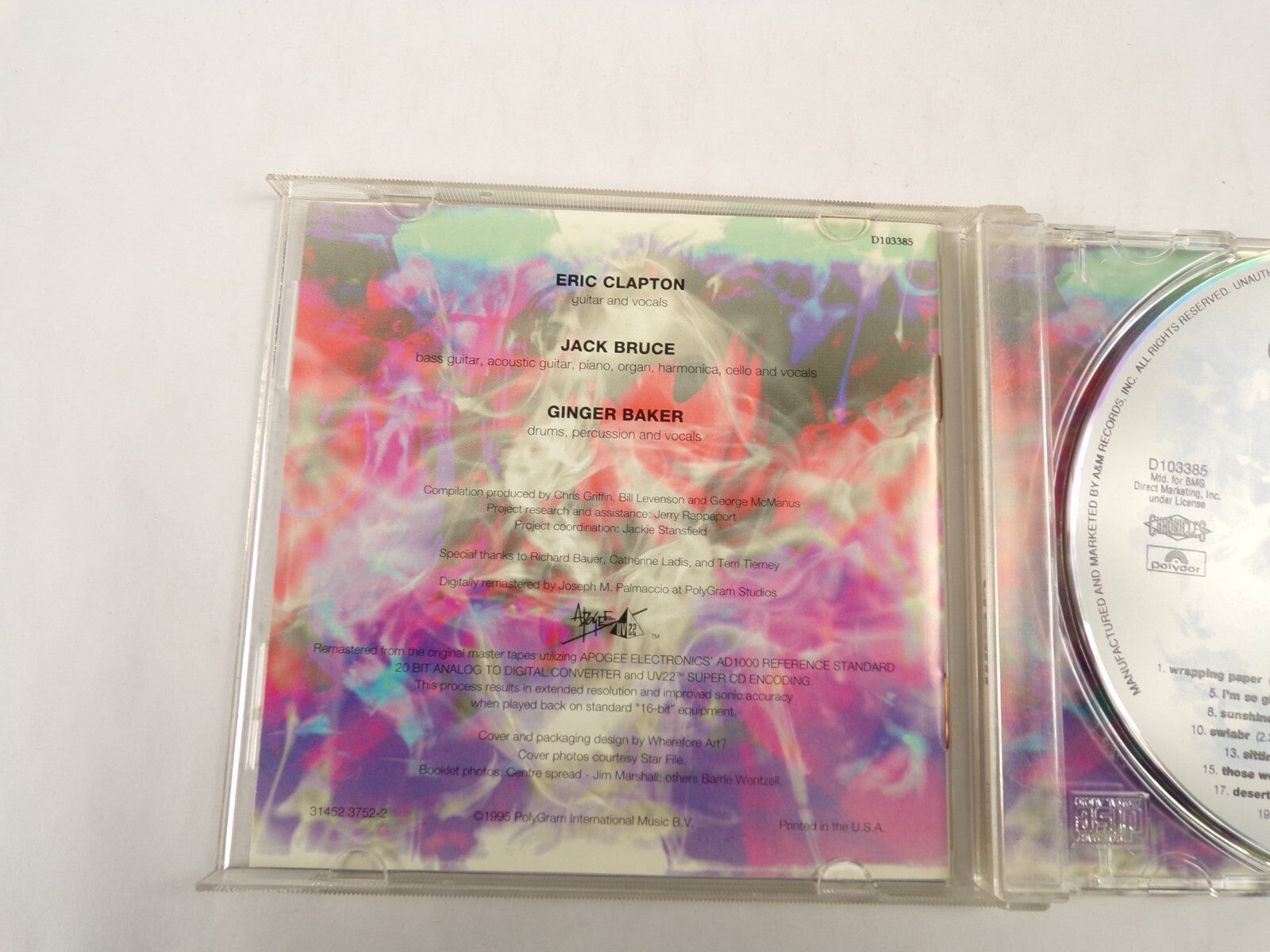 The Very Best Of Cream Wrapping PaperI Feel N S U Sweet Wine Im So Glad CD#54