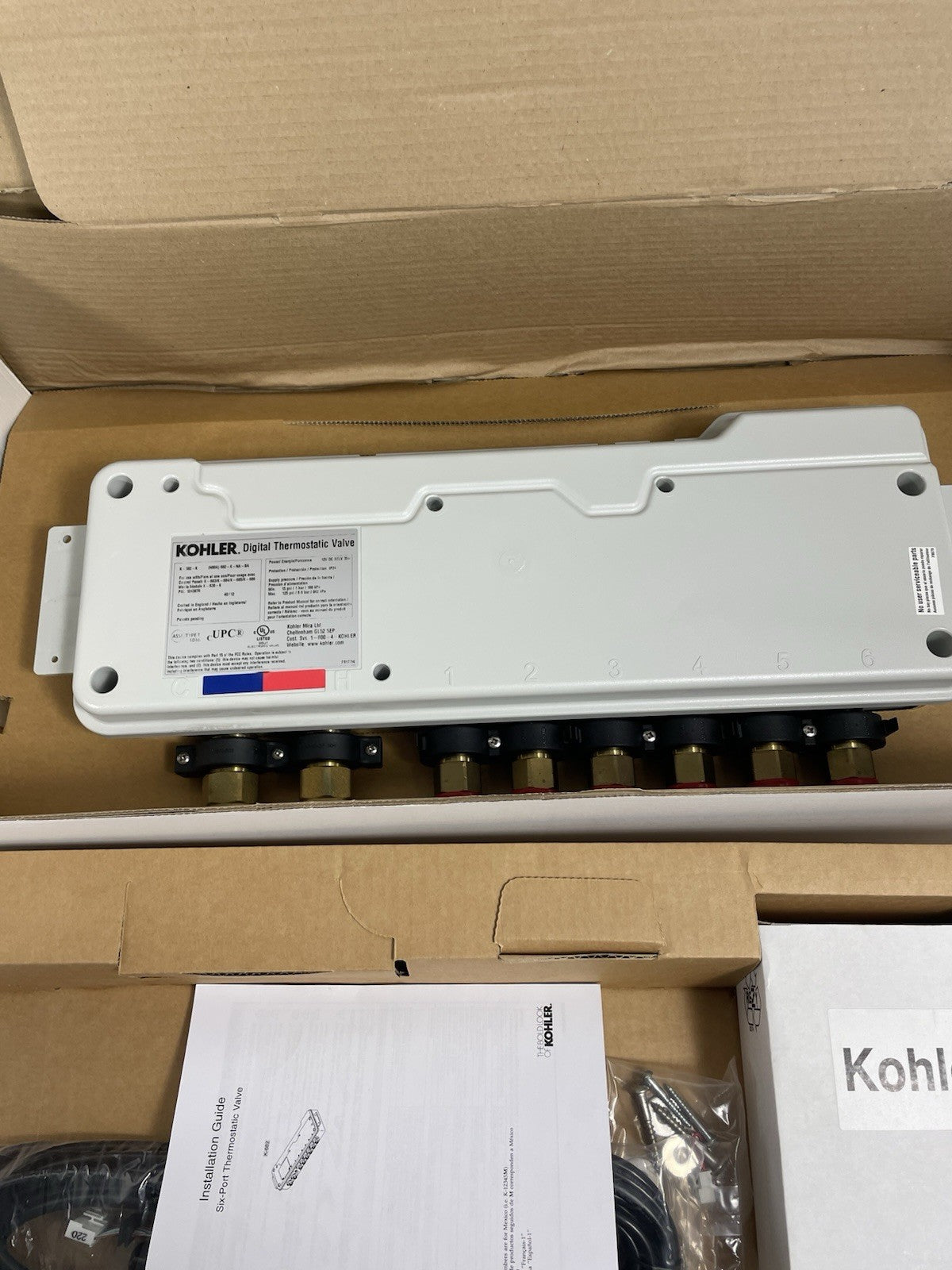 Kohler K-682-K-NA DTV Six Port Thermostatic Valve 6 Output 3/4" diverter New Box