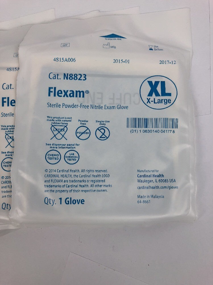Flexam Powder-Free Nitrile Exam Gloves, X-Large, 11-1/10" Part No. N8823 10 Pack