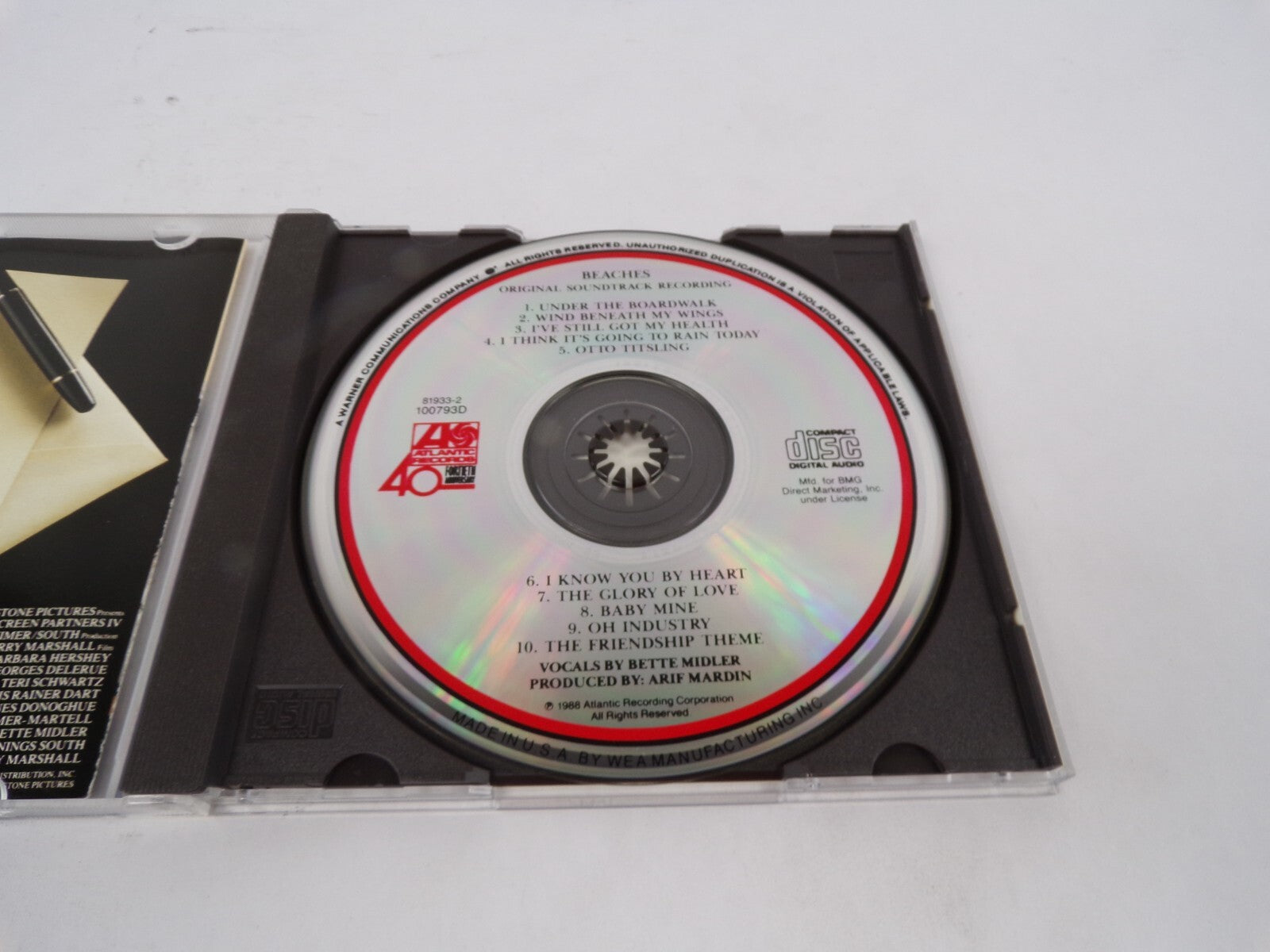 Bette Midler Beaches Original Soundtrack Recorsing Under The Boardwalk WindCD#68