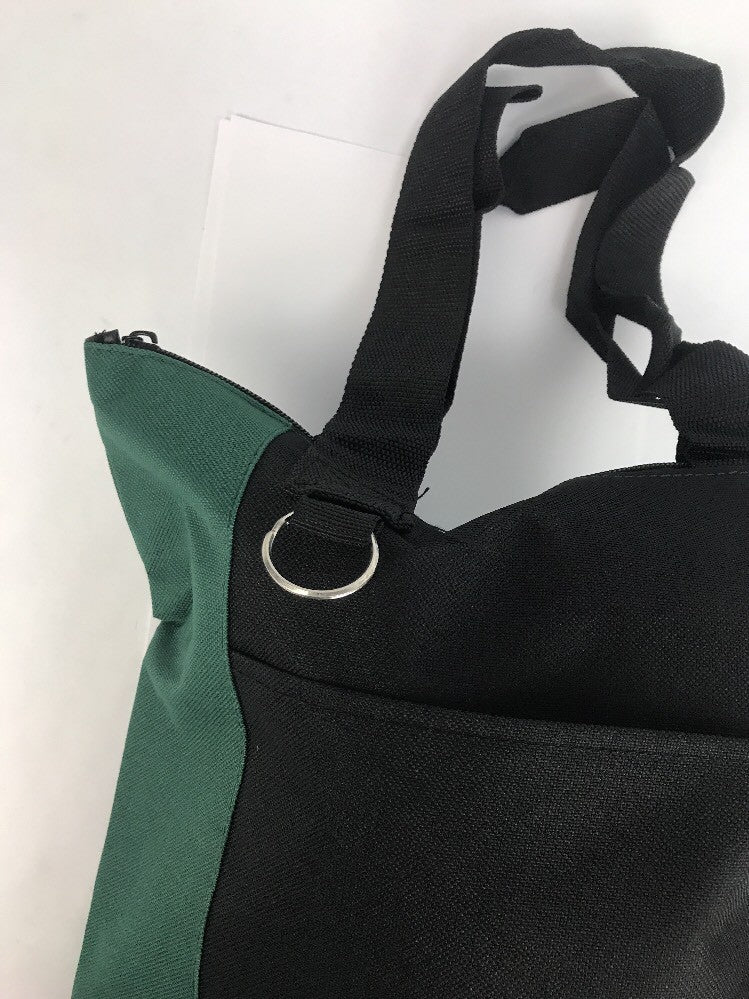 Tauck Tours Cloth Travel Bag Green And Black Zipper Key Ring Mesh Pouch New