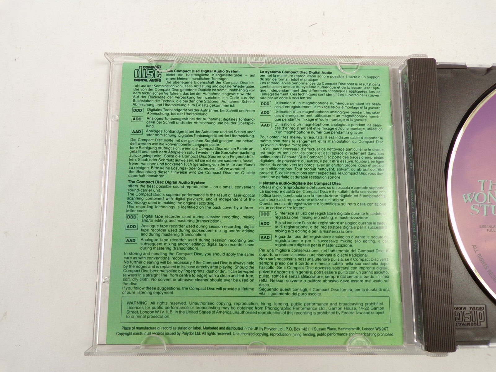 The Wonder Stuff Never Loved Elvis Play Donation Inertia Maybe Grotesque CD#45