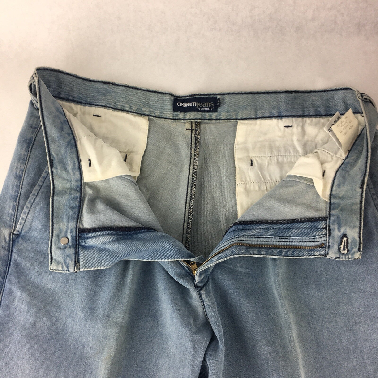CERRUTI Essential Light Wash Blue Cotton Denim Mens Jeans Straight 52