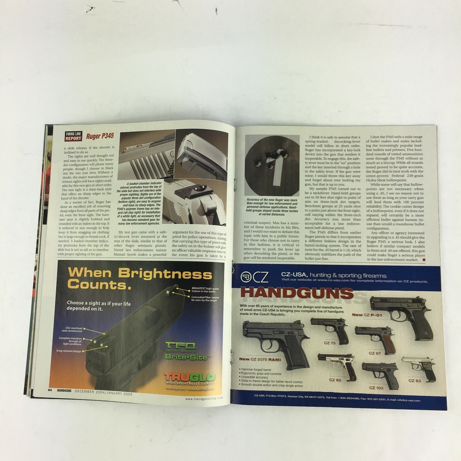 January 2005 Guns & Ammo Handguns Magazine P345 .45 Rail Guns Taurus 686P .357