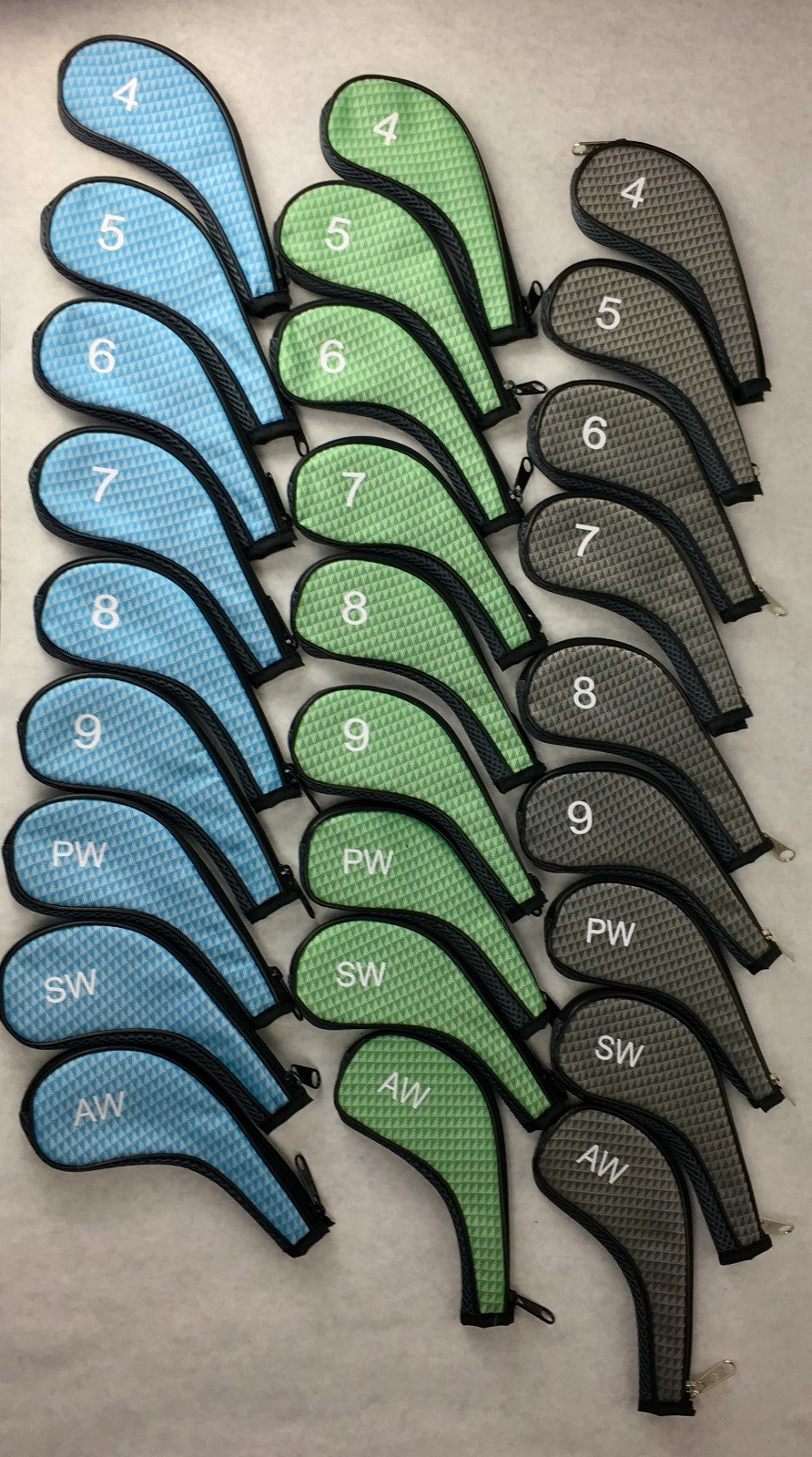 Designer 9pcs Golf Club Head Cover Wedge Iron Sleeve Protector Case High Quality