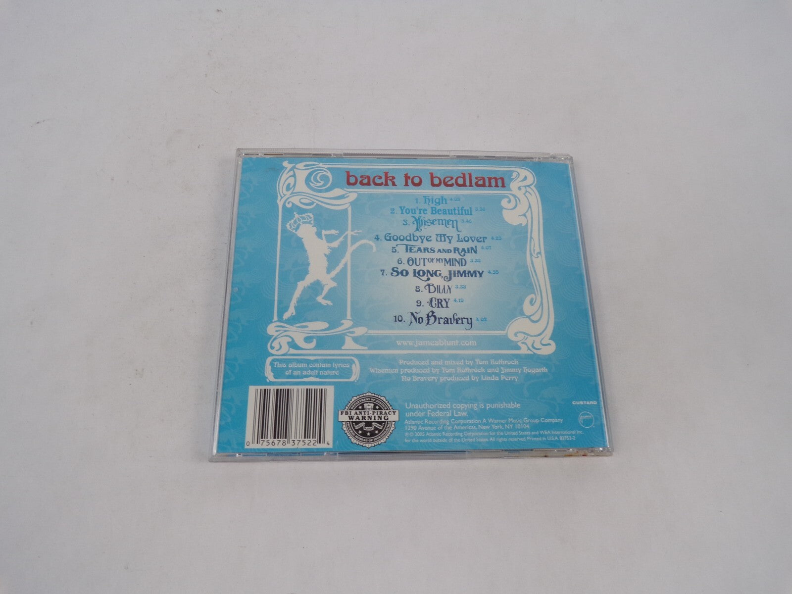 James Blunt Back To Bedlam High You're Beautiful Hisemen Goodbye My Lover CD#71