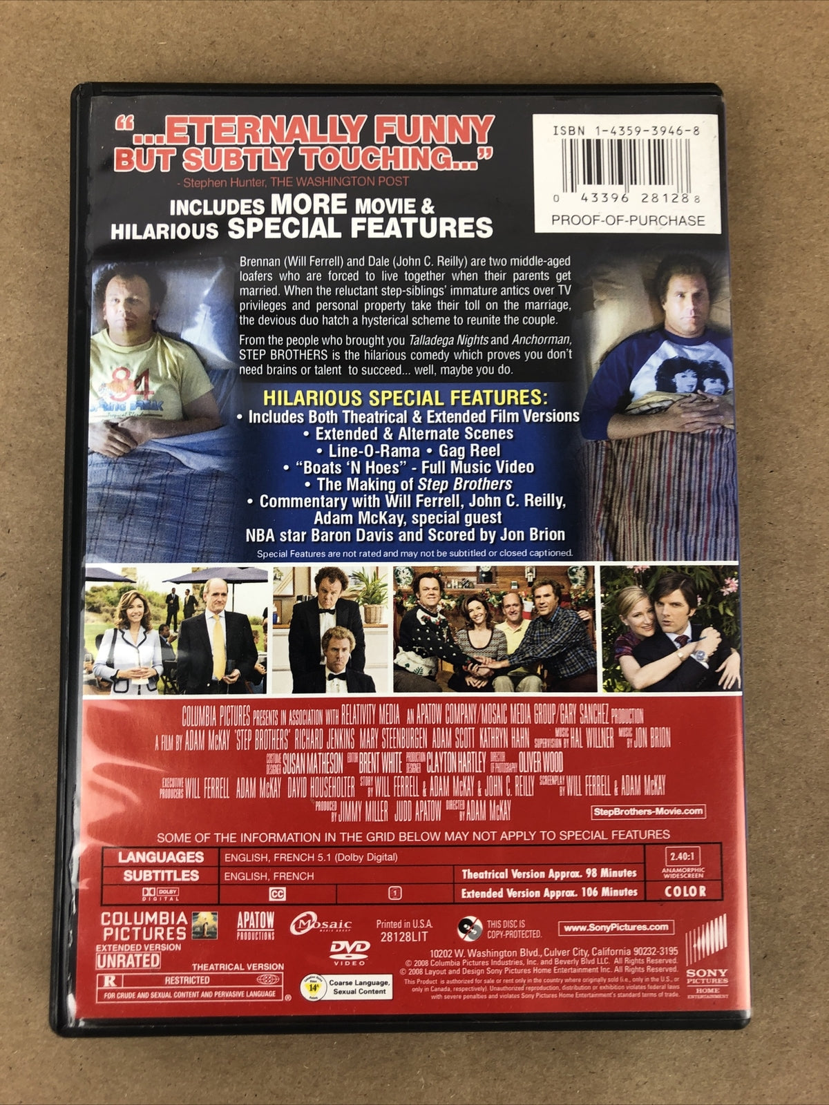 Step Brothers (UNRATED WIDESCREEN EDITION DVD, 2008) Will Farrell John C. Reilly