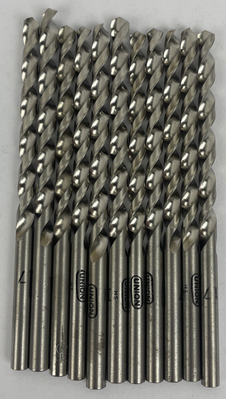 Lot of 11 x UNION #17 Jobber Length 4.34mm HS Drill Bit- USA MADE