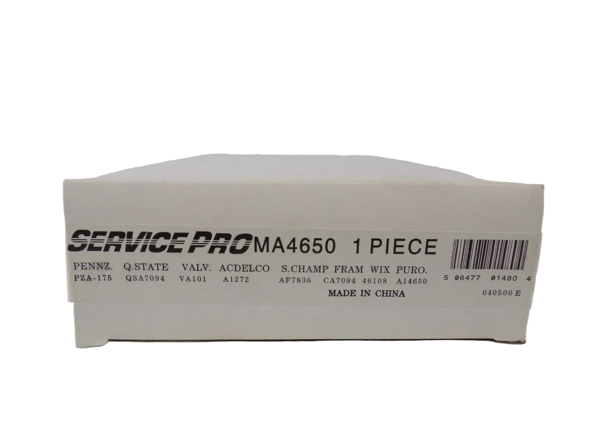 ServicePro MA4650 Air Filter 1 Piece Replaces Wix 46108 ACDelcoA1272