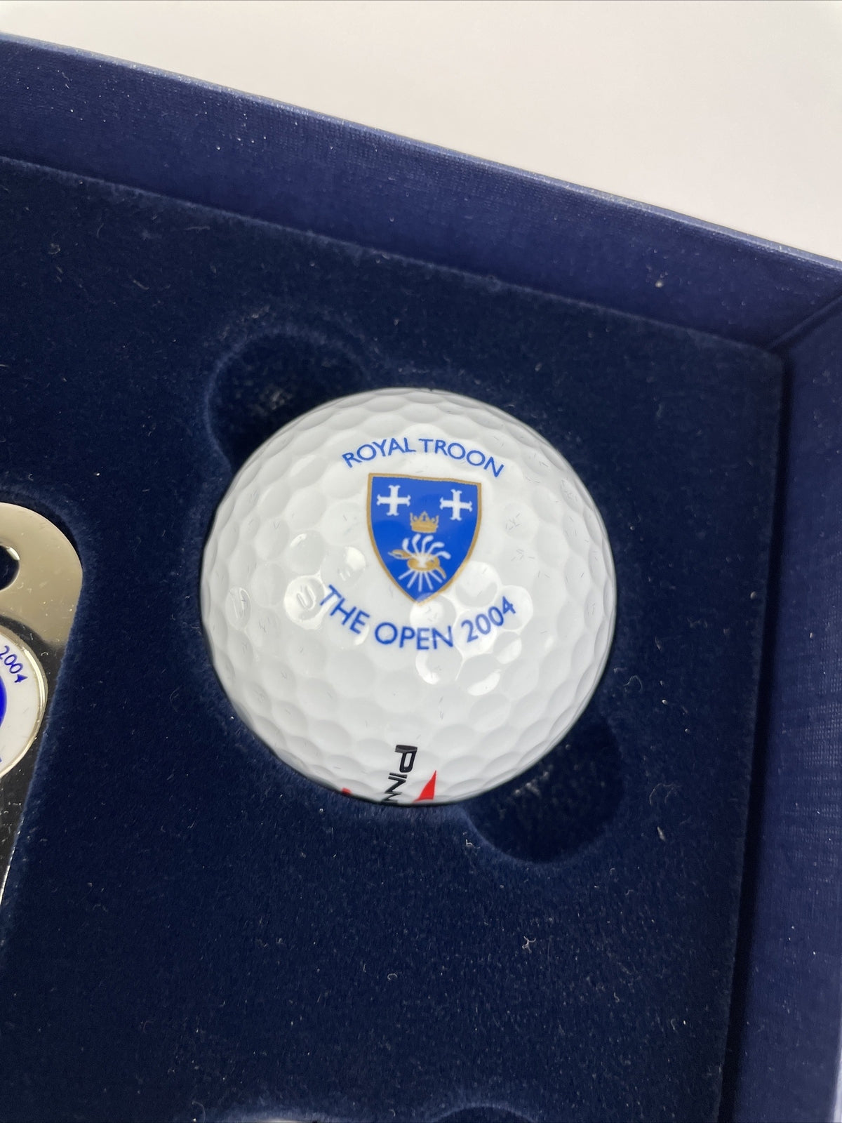 2004 The Open Royal Troon Golf Box Set 2 Balls Tees Divot Tool Marker Pencil NIB