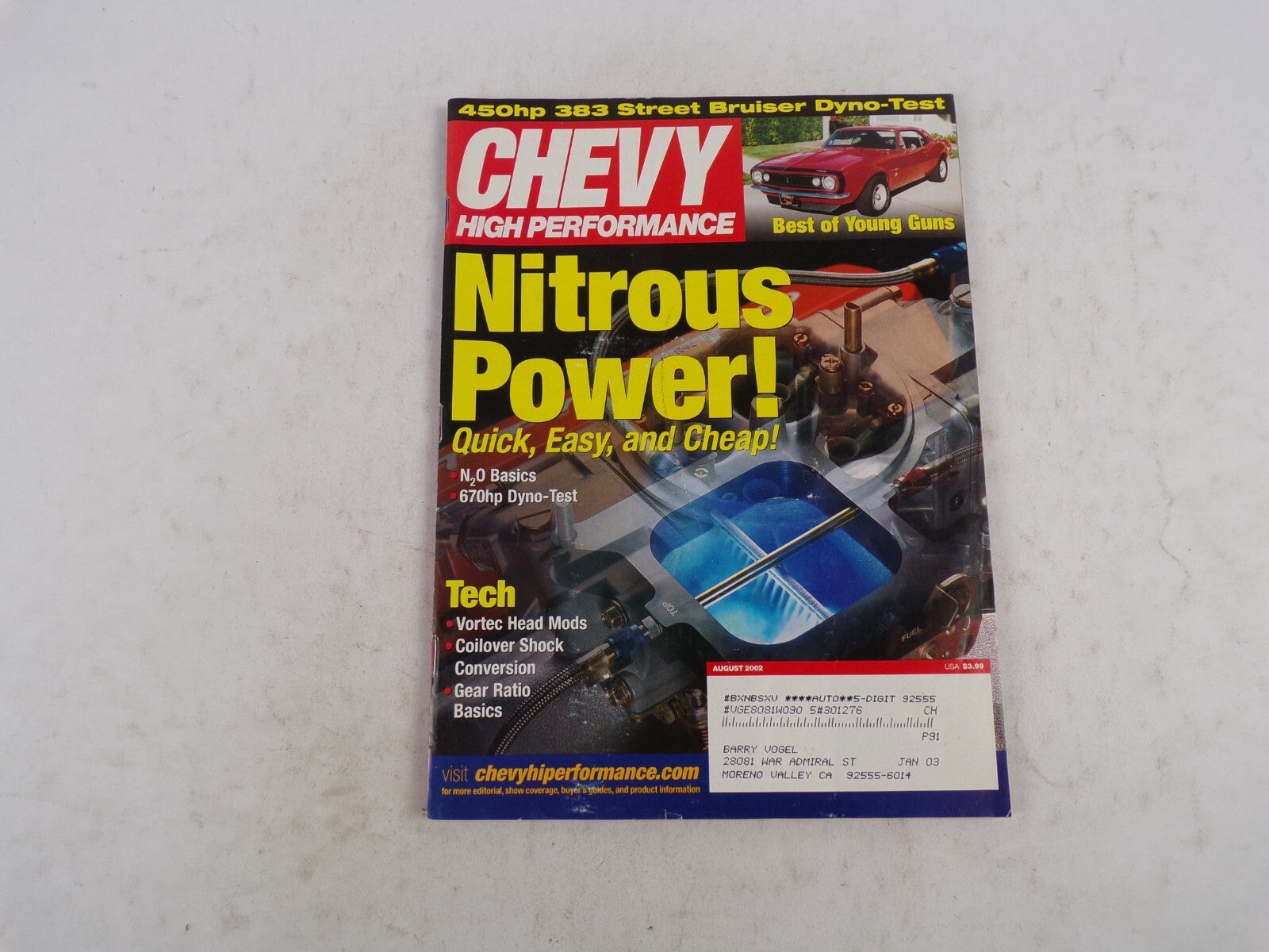 August 2002 Chevy High Performance Nitrous Power! Quick,Easy, And Cheap! 450hp