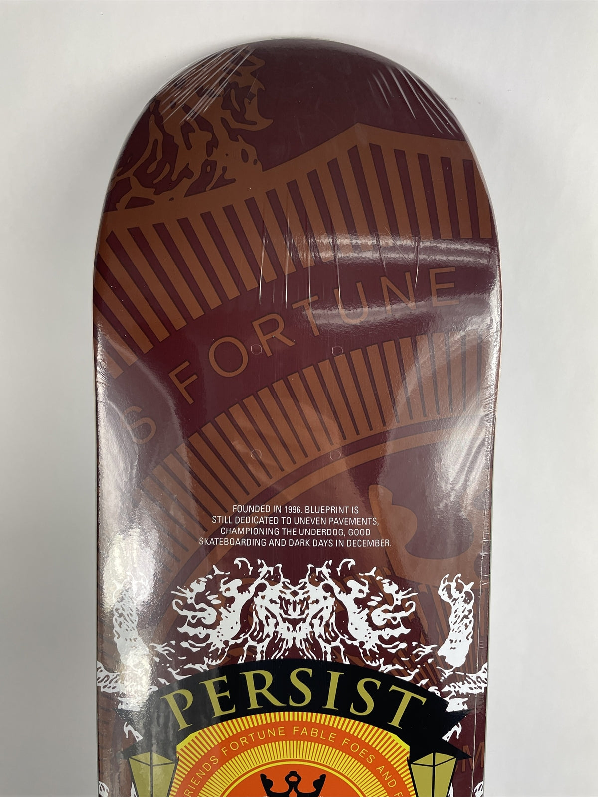 Blueprint Skateboards Courage Color Rust rare 8.25-inch skateboard deck made from 7-ply hard rock Canadian maple.