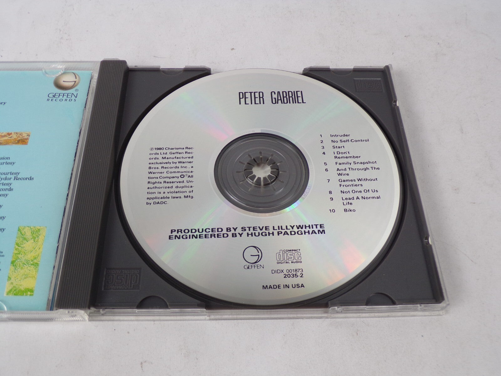 Peter Gabriel Intruder No Self Control Start I Don't Remember Family CD#62