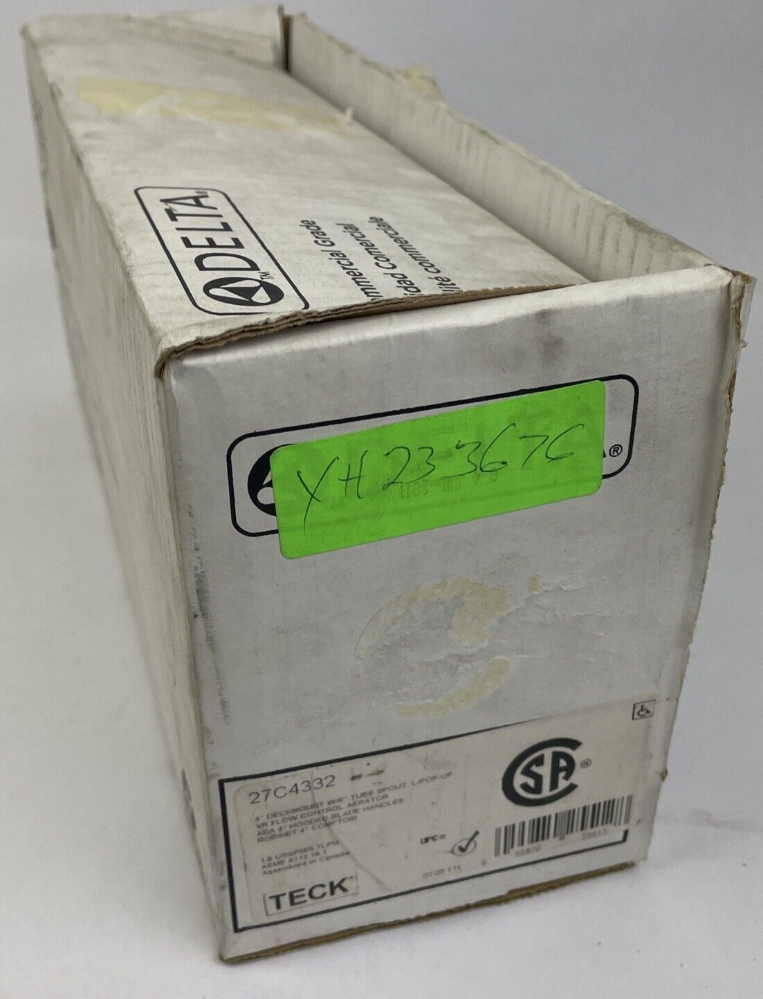 OEM DELTA Two Handle HOT COLD 4" Deck Mount Faucet In Chrome Model 27C4332 Delta