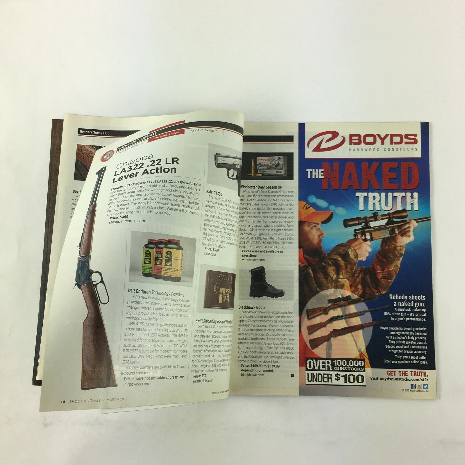 March 2015 Shooting Times Magazine Stevens Model 555 .44 Magnum Handloads AR-556