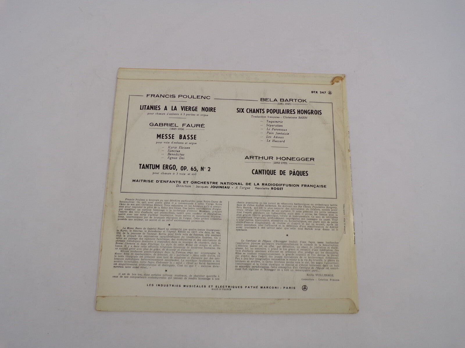 Francis Poulenc Litanies A La Vierge Gabriel Faure Bela Bartok Arthur Honegger