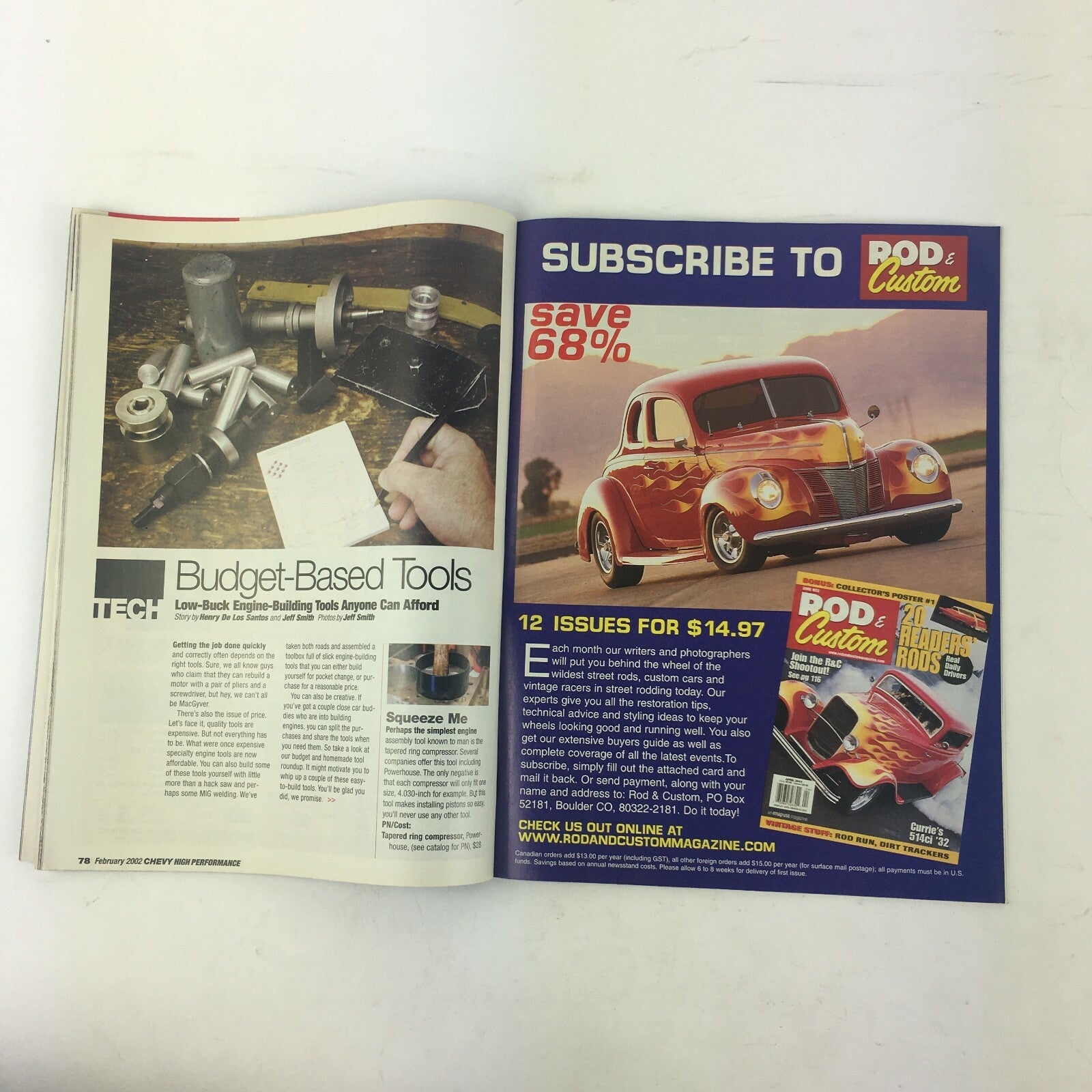 February 2002 Chevy High Performance Magazine Flat-Out Fast Street Thugs