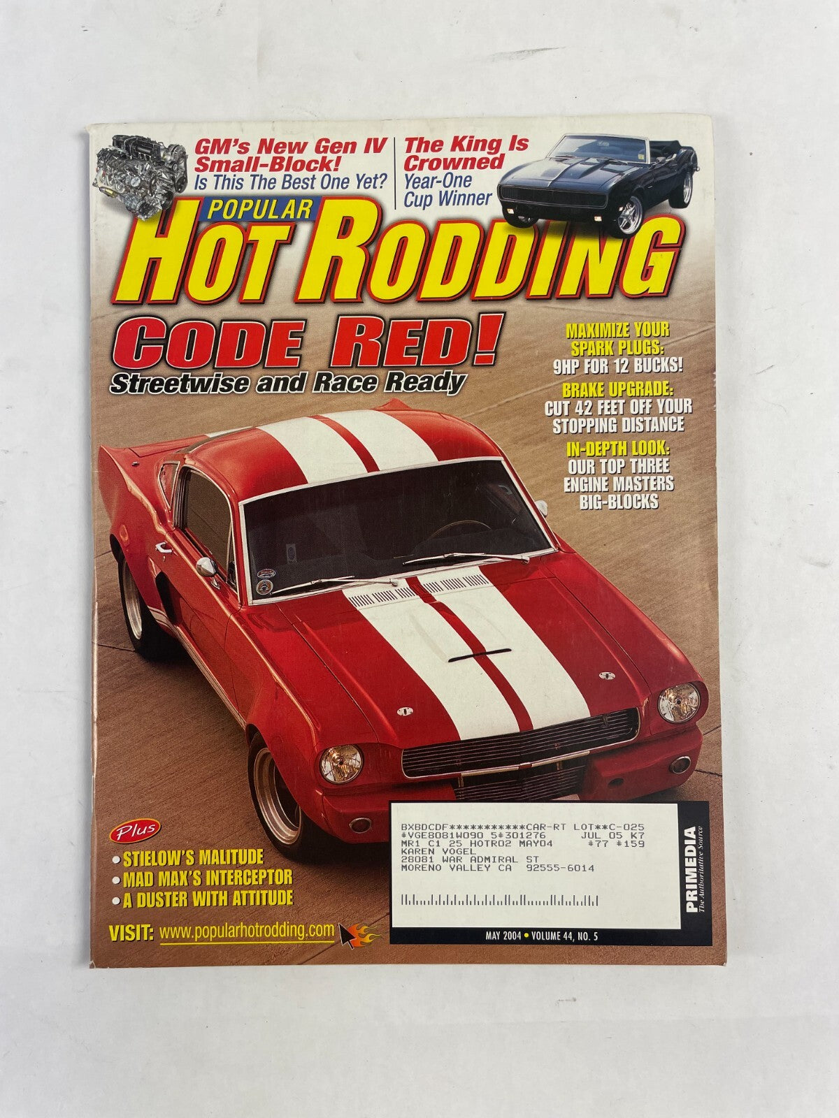 May 2004 Hot Rodding Magazine Code Red Streetwise and Race Ready Year One Cup