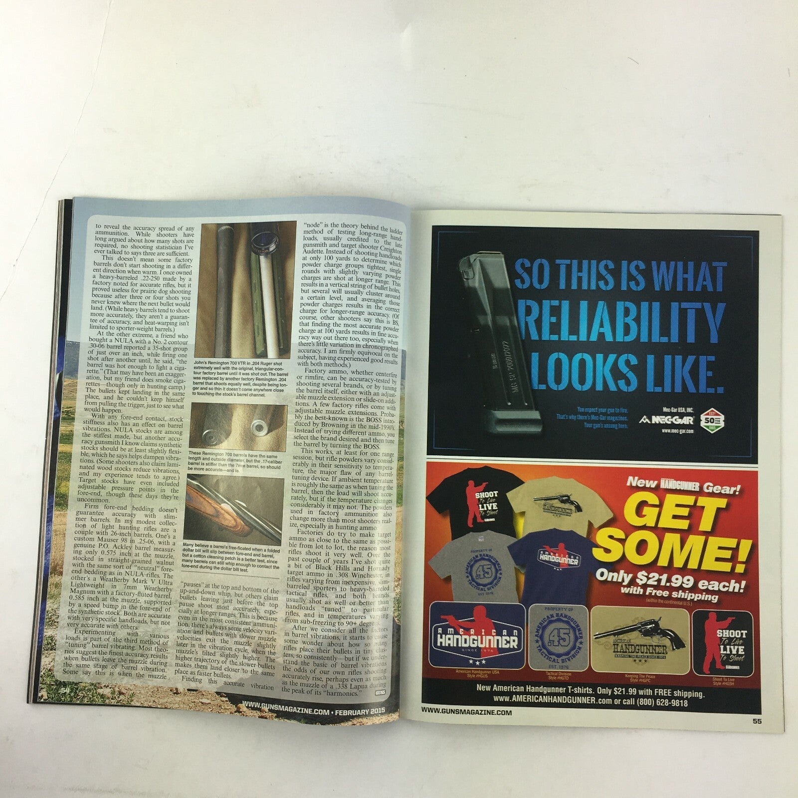 February 2015 Guns Magazine Full Size Compact .45 ACP Umarex .177 APX .22 LR