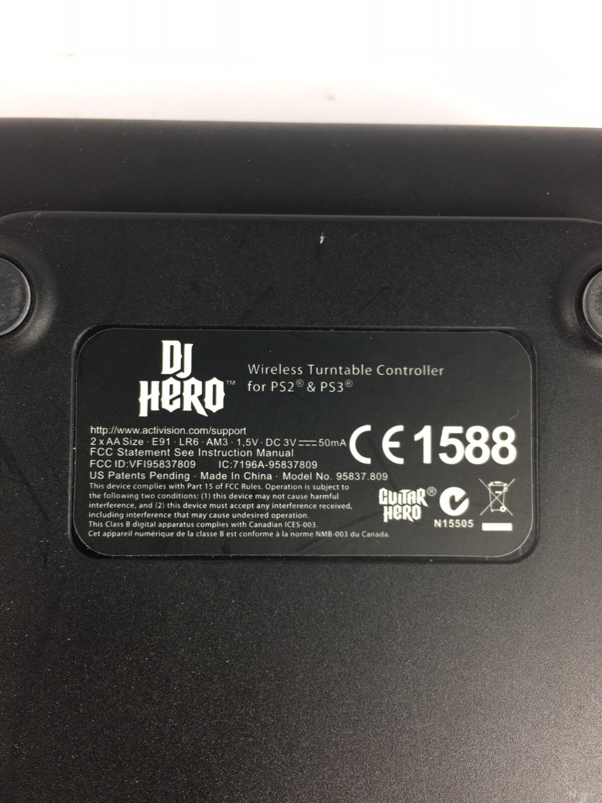 Activision DJ Hero Wireless Turntable Controller Sony PlayStation PS2 and PS3