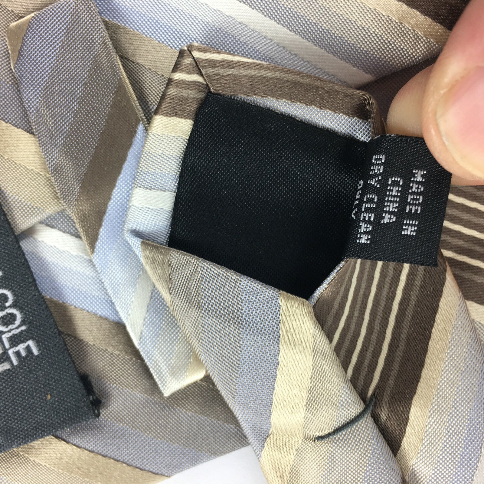 Genuine Kenneth Cole 100% Silk Handmade Stylish Formal/Casual Tie Multi Coloured