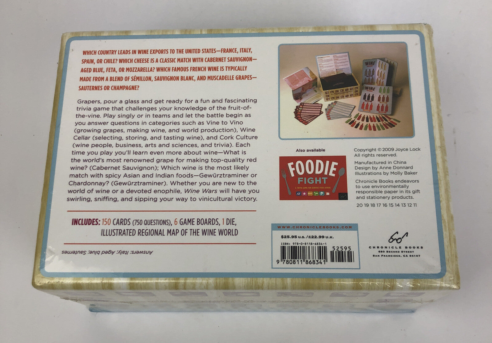 Wine Wars Trivia Game for Wine Geeks and Wannabes 2009 Sealed Chronicle Books