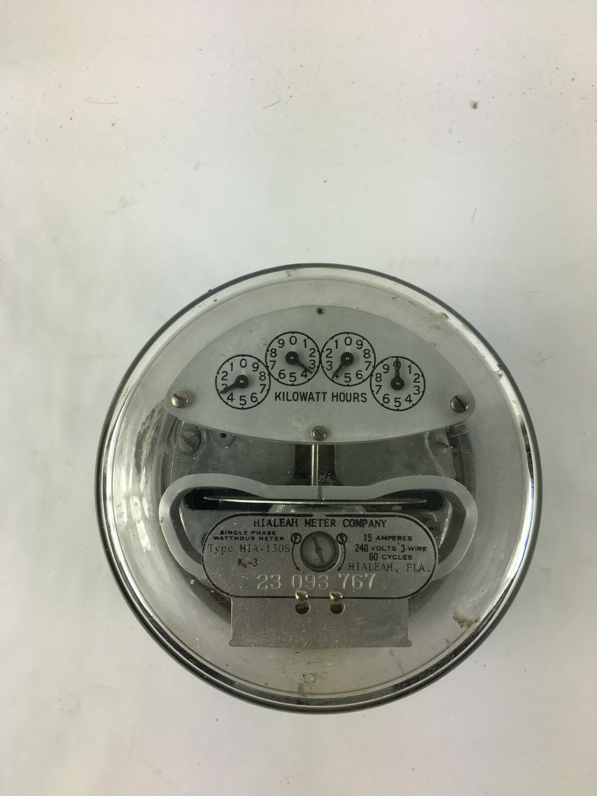 Hialeah Kilowatt Hours Single-Stator Watt Hour Meter Type HIA-130S 240v 3w 60C