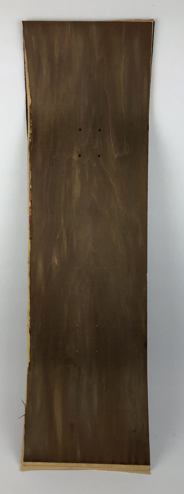 Skateboard Deck Blank Uncut 10" x 34" w 14.25 Wheelbase Pre Drilled Brown Stain