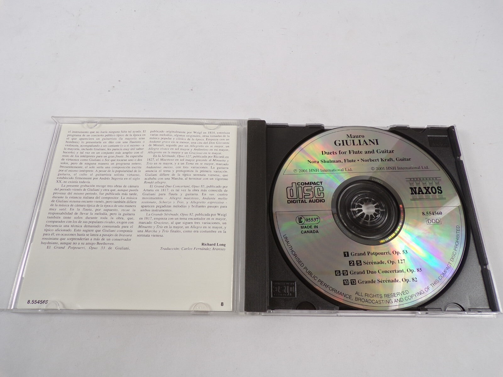 Mauro Giuliani Duets For Flute And Guitar Nobert Kraft CD#43