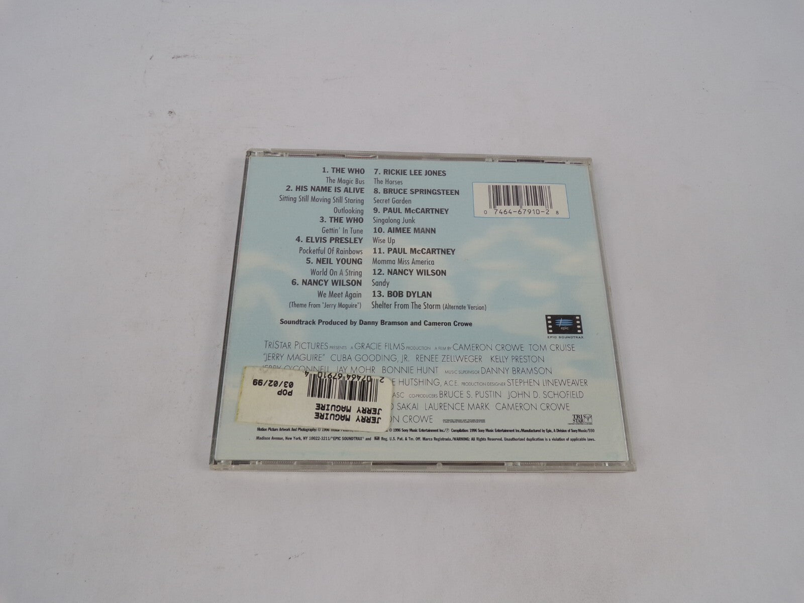 Jerry Magnire Tom Cruise Music From The Motion Picture The Who His Name CD#68