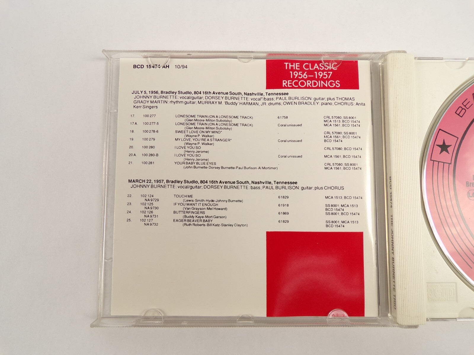 Johnny Burnette Pochlrilly Boogie Rockbilly Boogie Rock TherapyCD#50