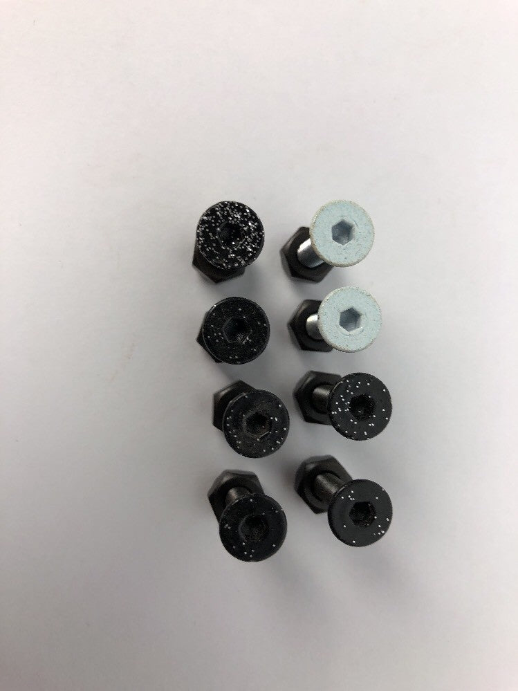 Grind King 7/8-inch Allen head skateboard hardware with glitter finish and two white bolts.