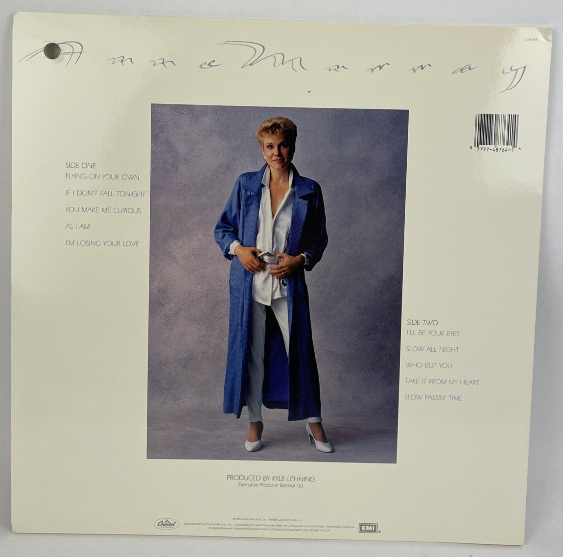 Anne Murray Vinyl LP Album As I Am 1988 R100592 Capitol Records Promo Copy