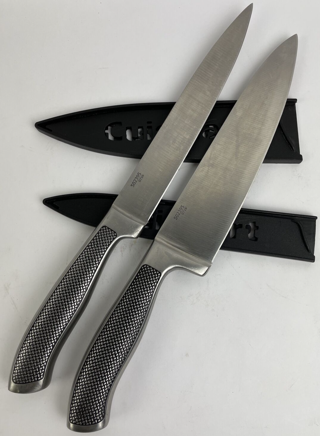 Lot of 2 x CUISINART KNIFE 8" SLICING 8" Chef KNIFE Set STEEL HOLLOW HANDLE