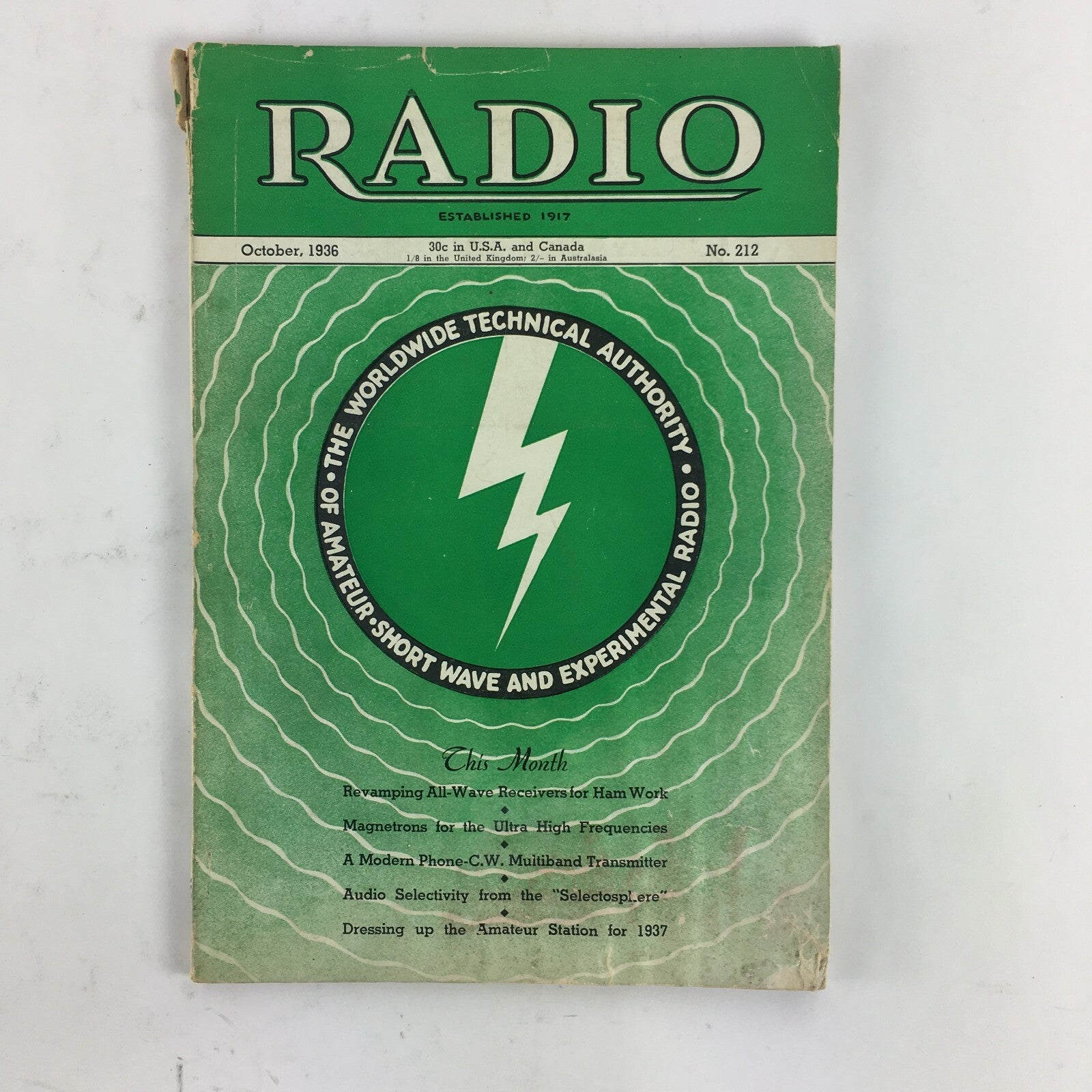 October 1936 Radio Magazine A Modern Phone C.W Multiband Transmitter