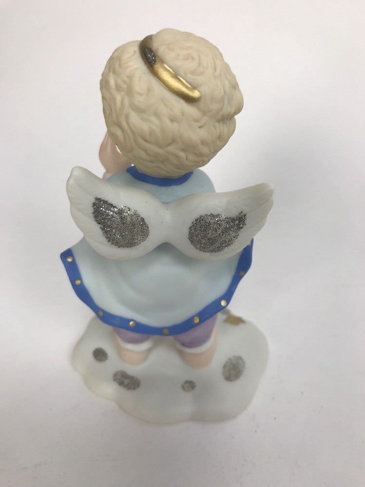 Tender Hearts Candle Angel Cherub Porcelain Figurine "Guiding Light" Bronson