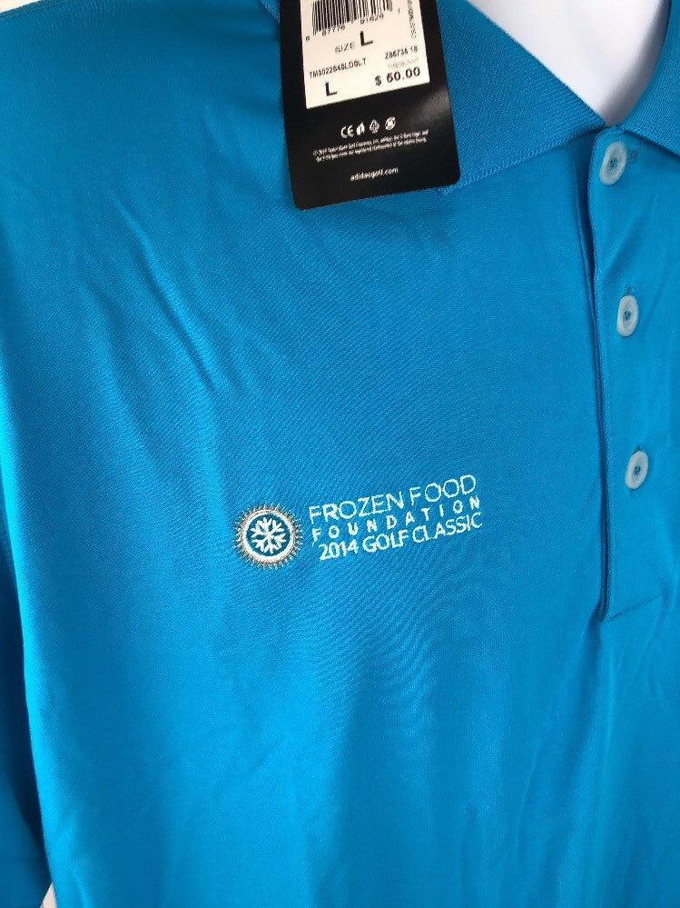 Adidas 0355 Golf Men's Puremotion polo shirt teal size large Torrey Pines