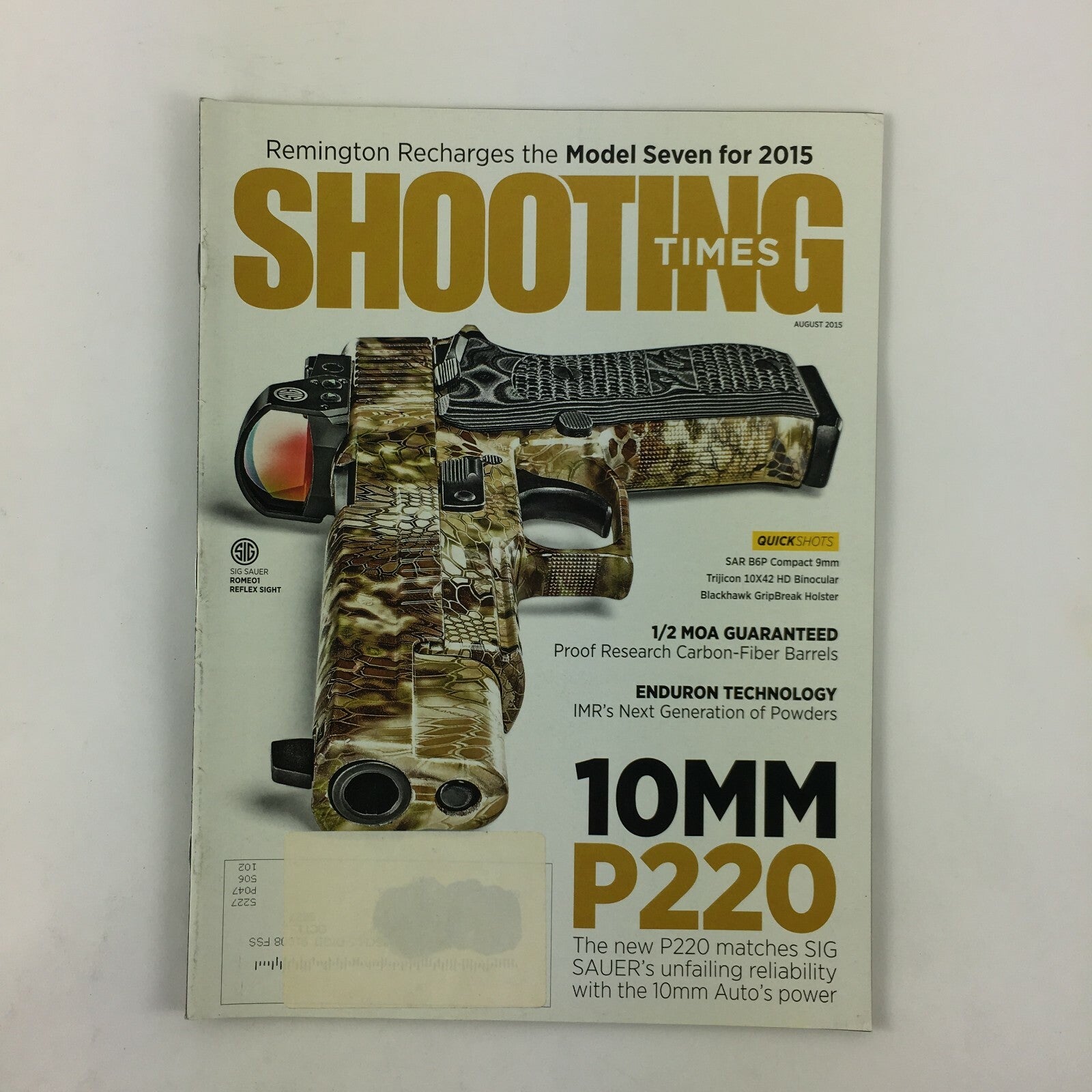 August 2015 Shooting Times Magazine 10mm P220 Enduron Technology New P220 10mm