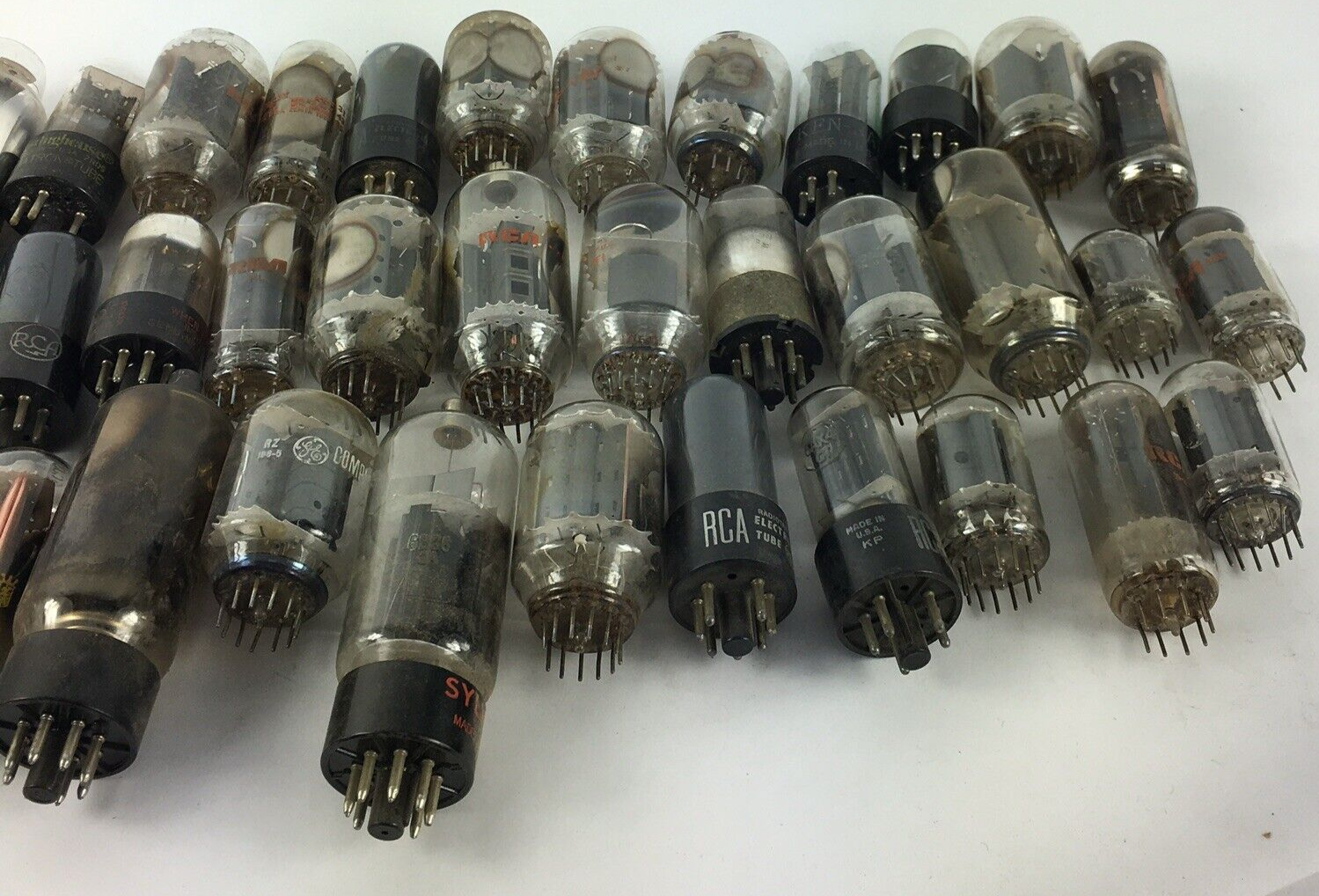 Lot of 50 Various Brands Vintage Vacuum Tubes -UNTESTED - Sylvania, RCA GE #5
