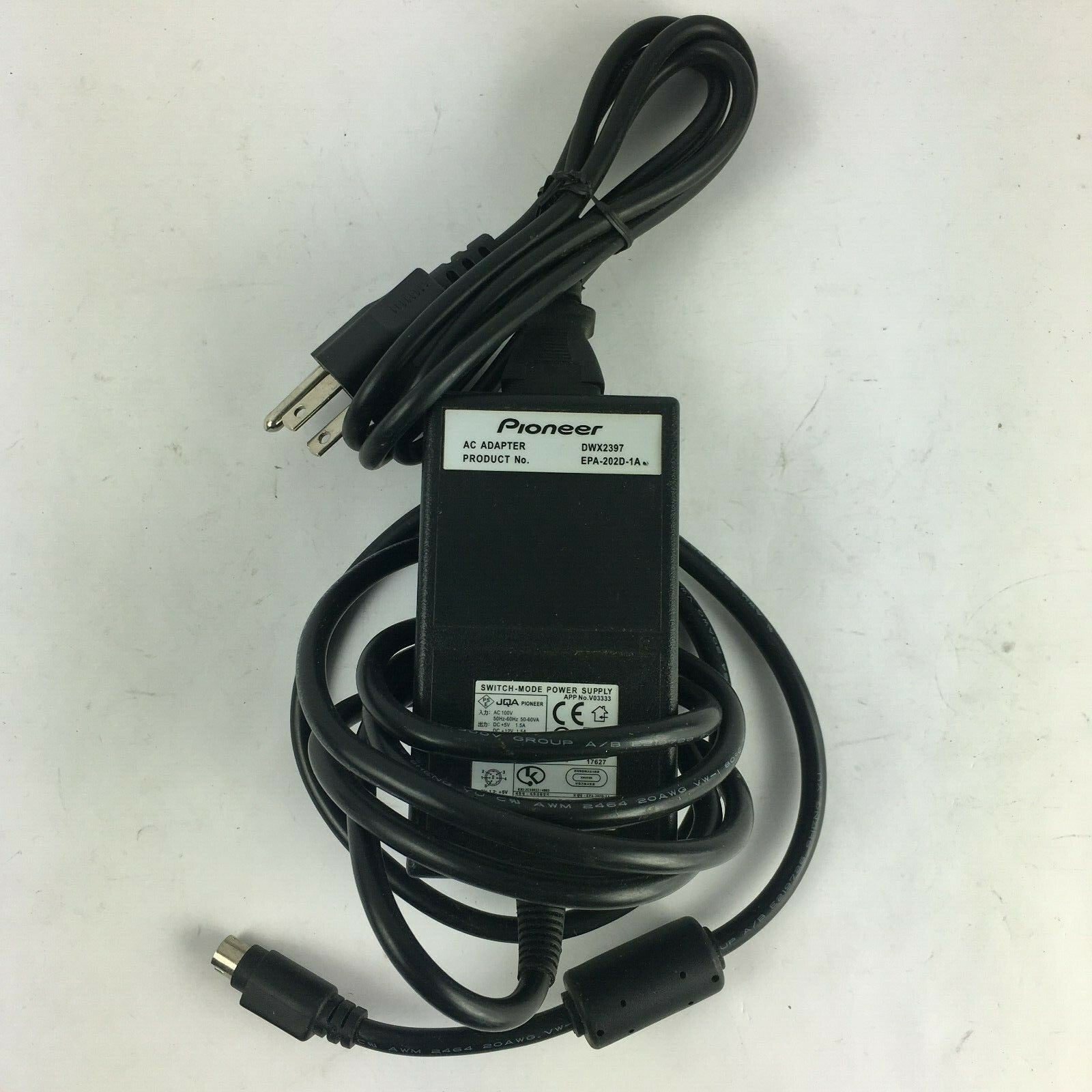 Genuine Poineer DWX2397 EPA-202D-1A Output 5V/12V 1.5A Power Supply Adapter A6