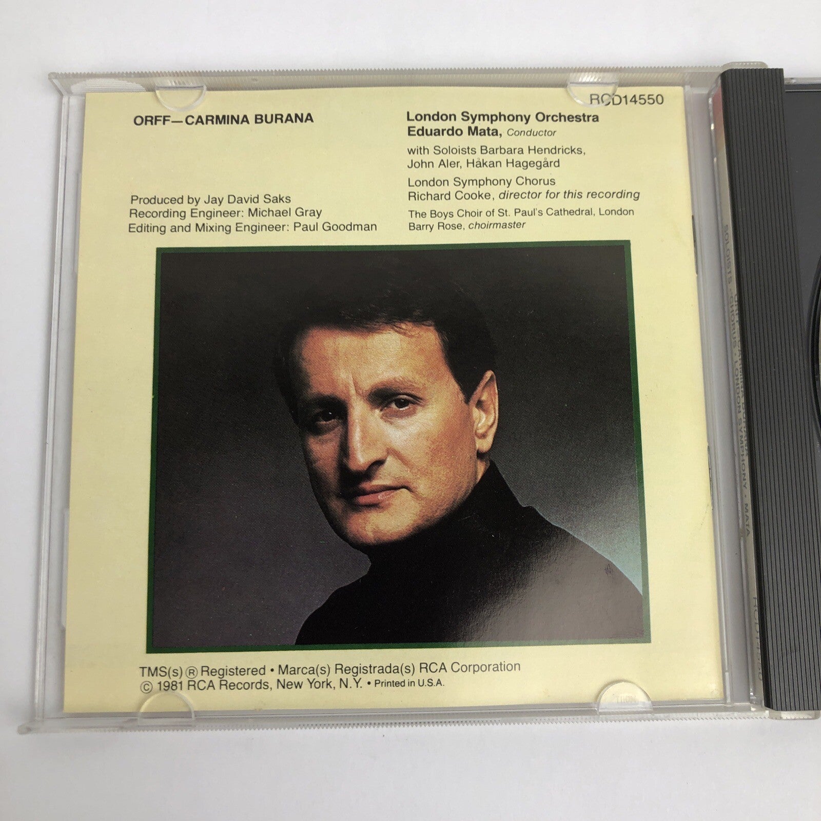 Carmina Burana Carl Orff Classical CD Eduardo Mata London Symphony Chorus #7