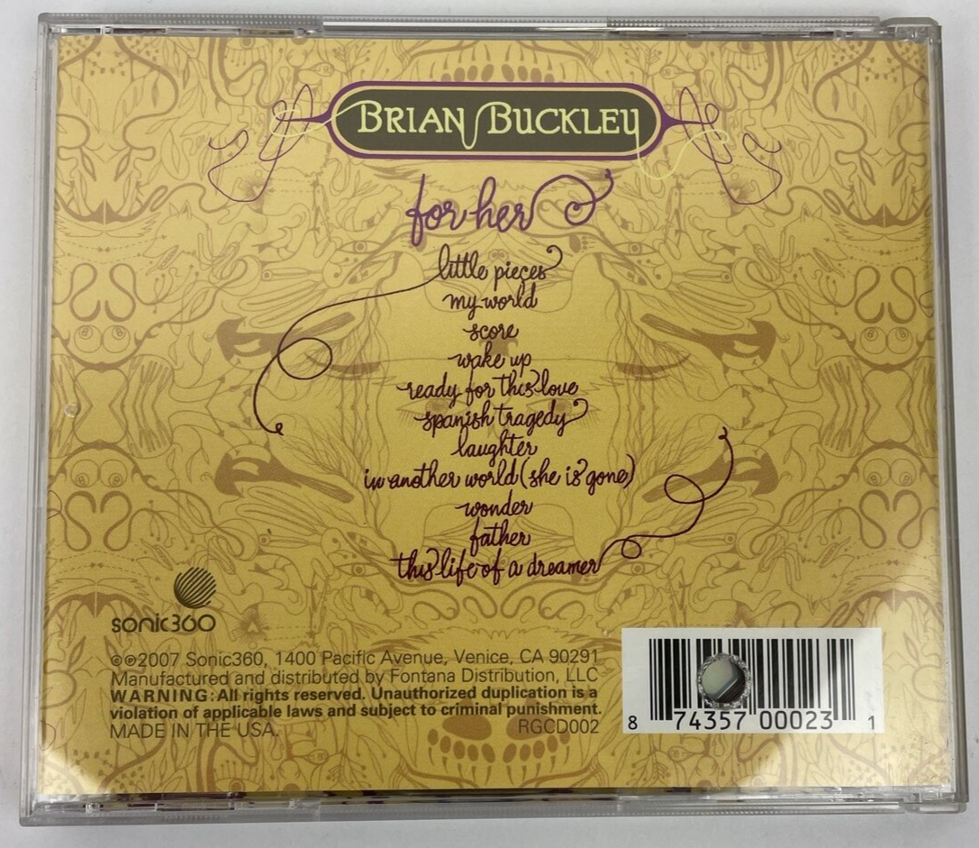 BRIAN BUCKLEY " FOR HER " CD PROMO DISC 2007 SONIC 360 Records - 2007 BC