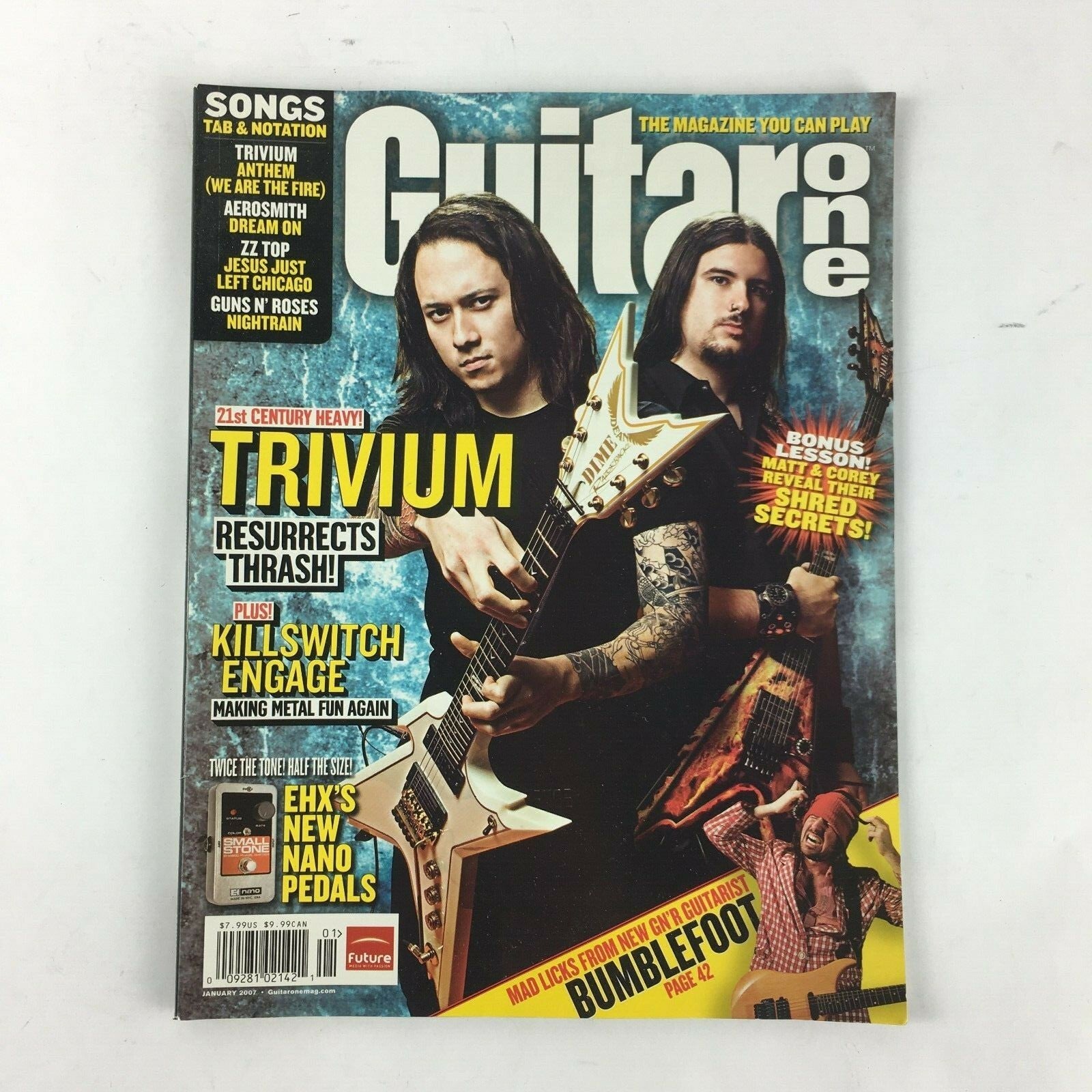 January 2007 Guitar One Magazine AeroSmith Trivium Kill Switch Engage Bumblefoot