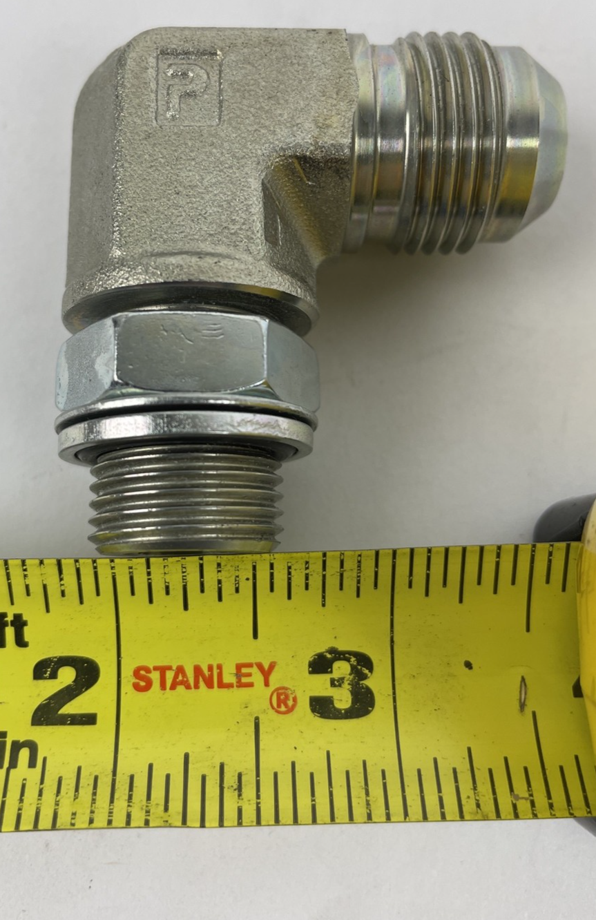OEM Parker 8M16C8OMXS Triple-Lok 90° Elbow; 1/2" 37° Flare Tubing x Male M16x1.5