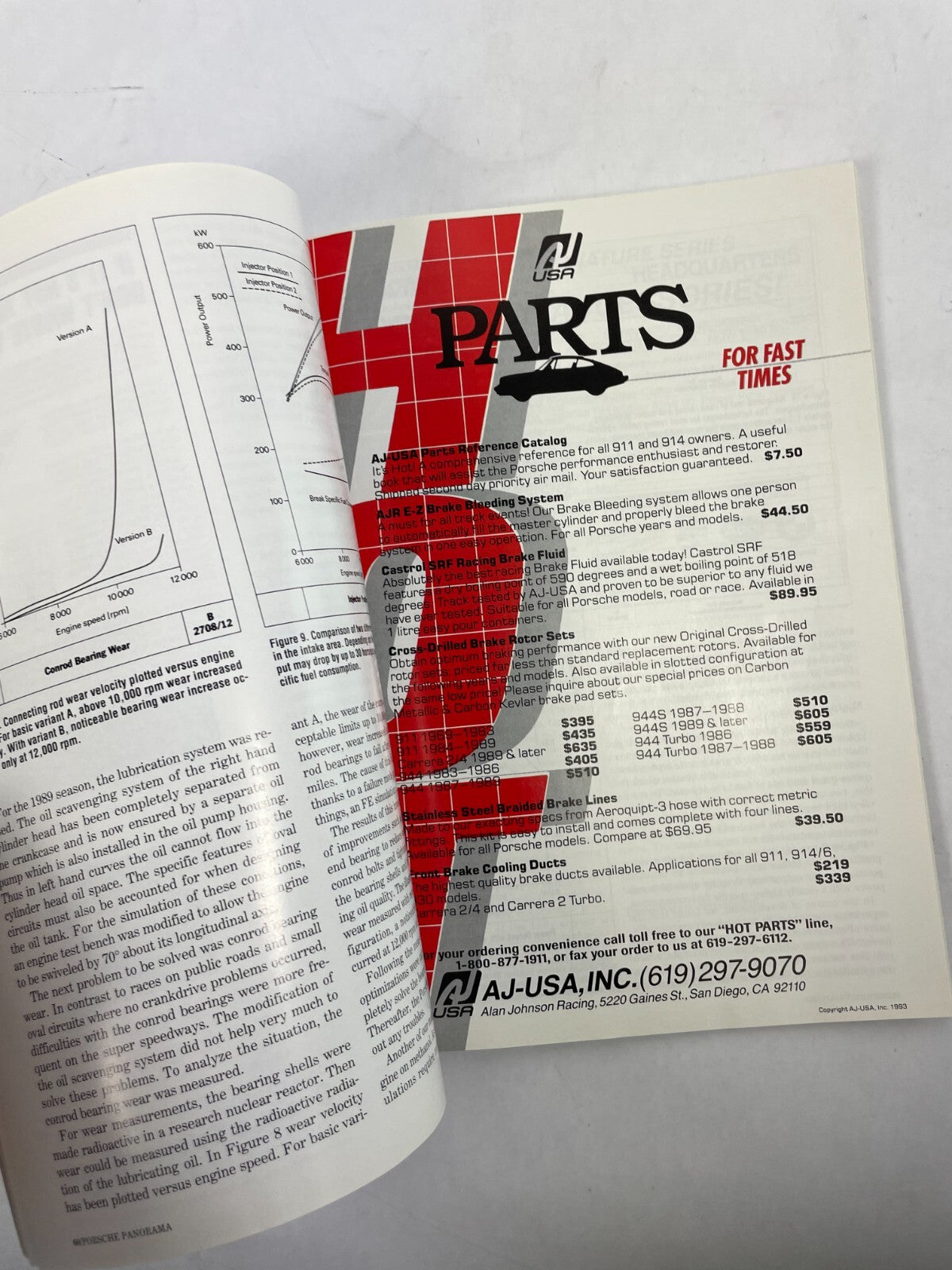 July 1993 Porsche Panorama Magazine Cross Drilled Brake Rotor Sets SRF Racing