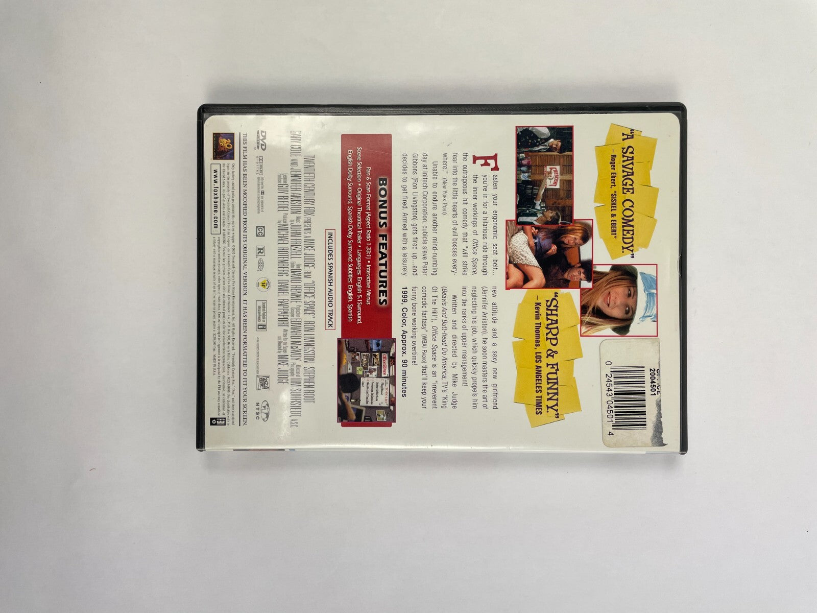 Office Space Work Sucks Cary Cole And Jennifer Aniston John Frizzell DVD Movie