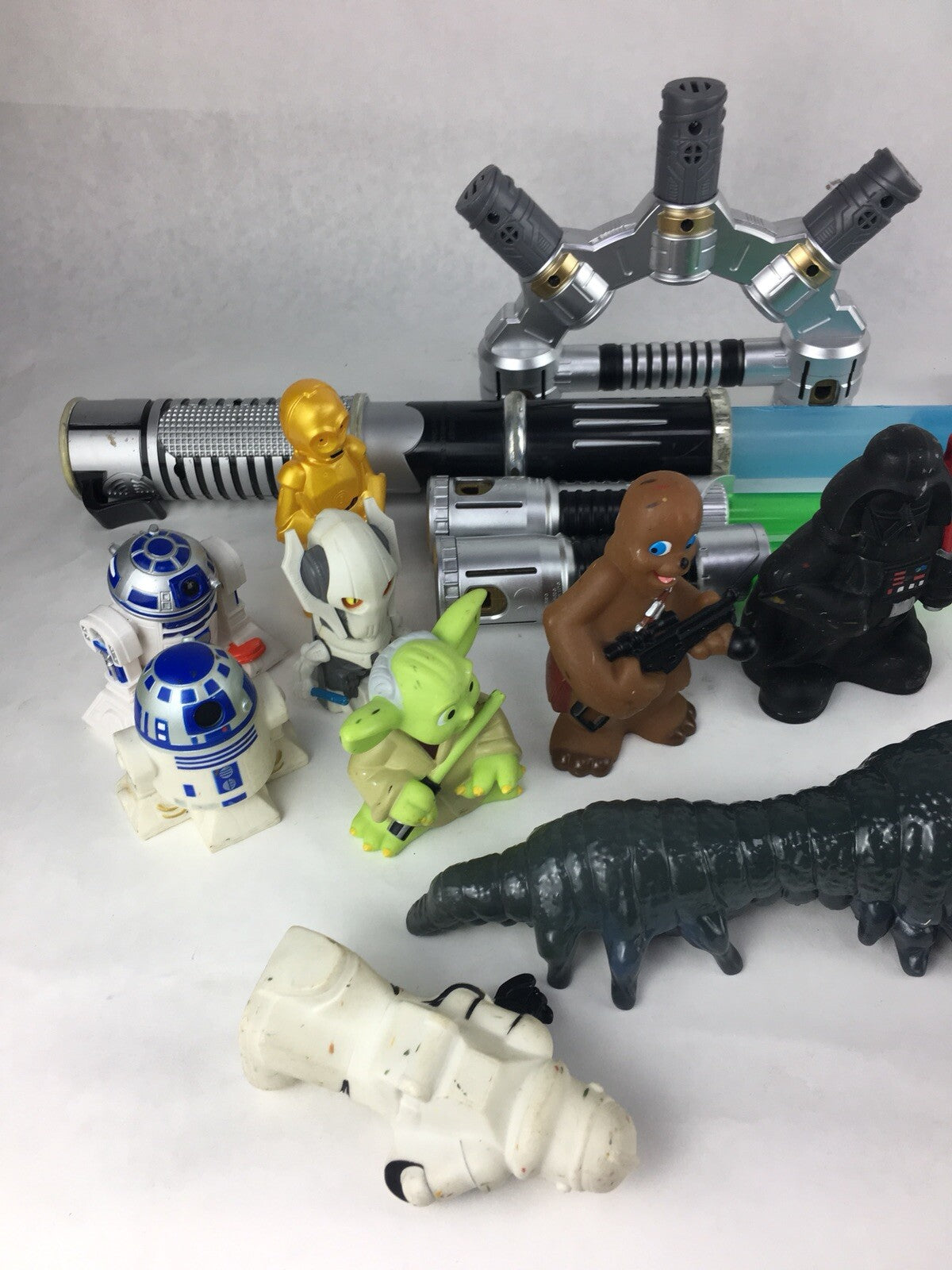 Huge Star Wars Lot of 25 Assorted Figures Weapons and Promo Items - LOOK