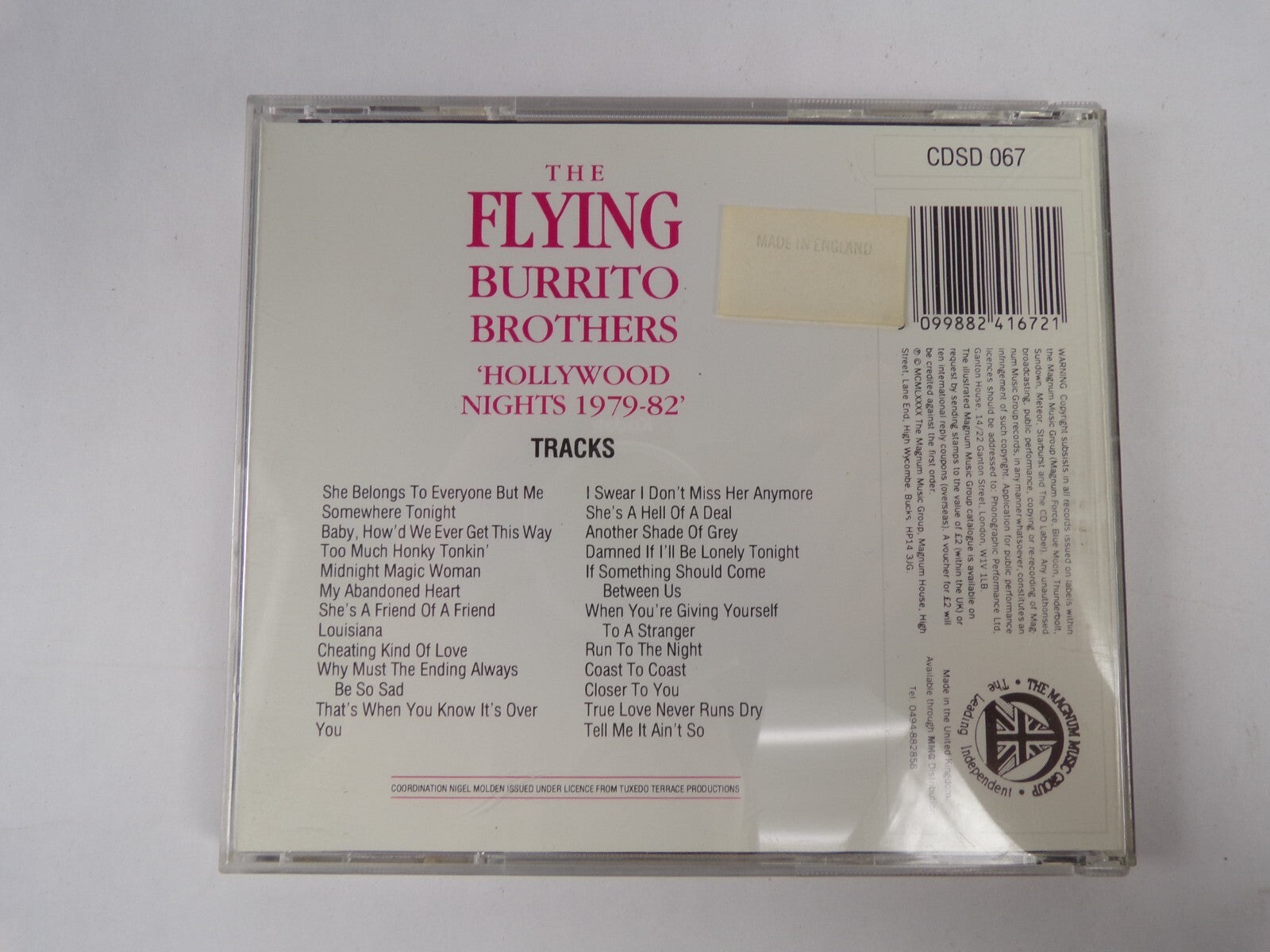 The Flying Burrito Brothers Hollywood Nights 1979-82 CD #19