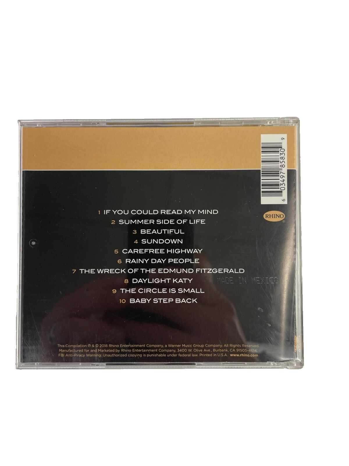 An Introduction to Gordon Lightfoot If You Could Read My Mind Beautiful CD#14